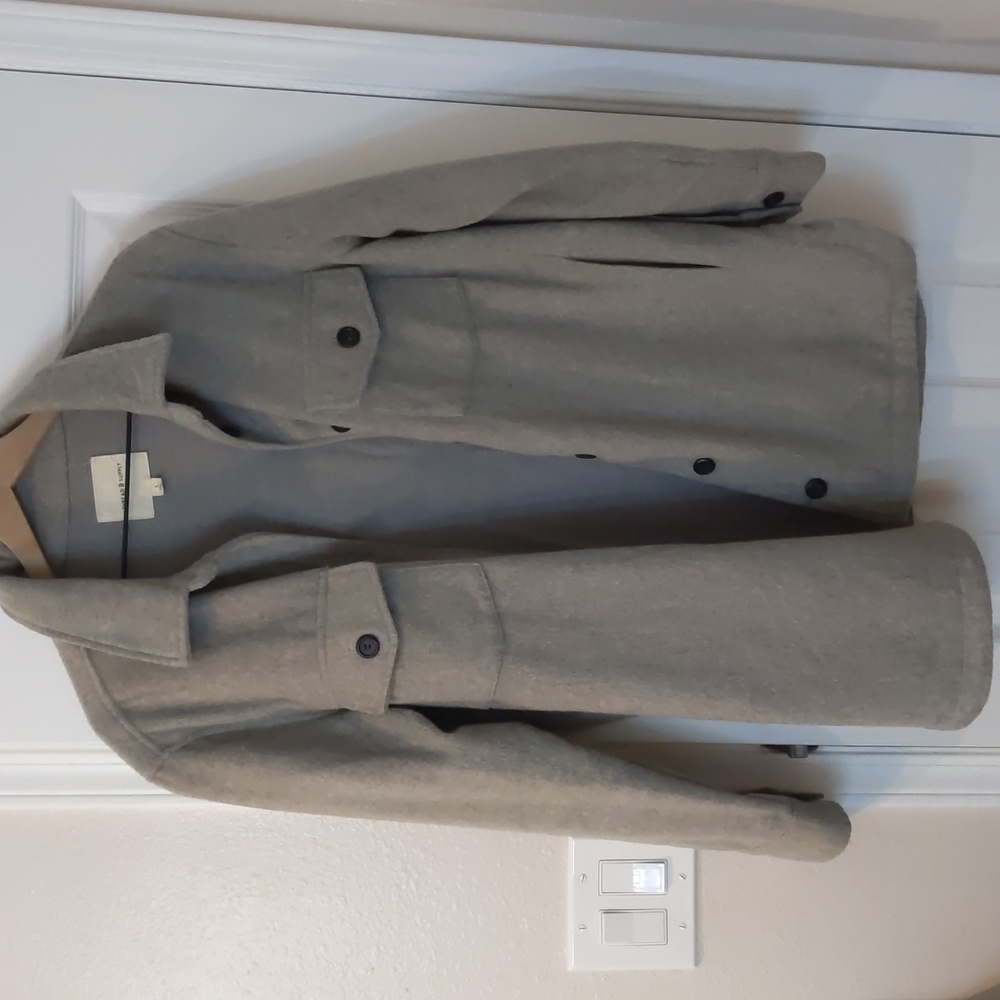 Thread and Supply Gray Flannel Shacket Shirt Jacket Coat Button Up X Large